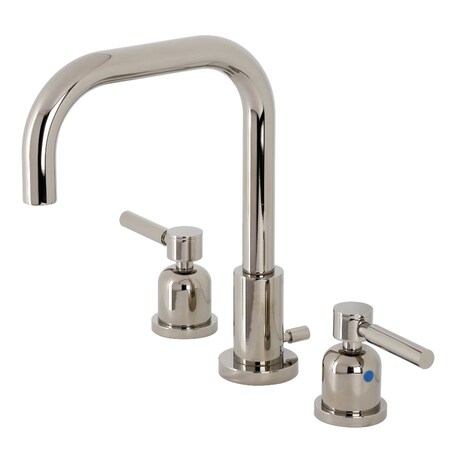 Kingston Brass FSC8939DL Concord Widespread Bathroom Faucet W/ Brass Pop-Up, Nickel FSC8939DL